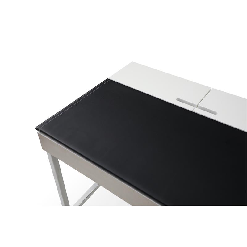 Floyd Eucalyptus Wooden Desk Black/Grey 43.3L x 21.6W x 30H 2 Storage Drawers