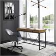 Emelyn Wooden Desk Natural/Black 47.2L x 19.7W x 30H 2 Storage Leather Drawer