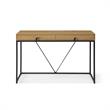 Emelyn Wooden Desk Natural/Black 47.2L x 19.7W x 30H 2 Storage Leather Drawer