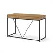 Emelyn Wooden Desk Natural/Black 47.2L x 19.7W x 30H 2 Storage Leather Drawer