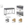 Emelyn Wooden Desk Natural/Black 47.2L x 19.7W x 30H 2 Storage Leather Drawer