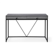 Emelyn Wooden Desk Grey/Black 47.2L x 19.7W x 30H 2 Storage Leather Drawer