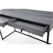 Emelyn Wooden Desk Grey/Black 47.2L x 19.7W x 30H 2 Storage Leather Drawer