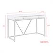 Emelyn Wooden Desk Natural/White 47.2L x 19.7W x 30H 2 Storage Leather Drawer