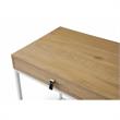 Emelyn Wooden Desk Natural/White 47.2L x 19.7W x 30H 2 Storage Leather Drawer
