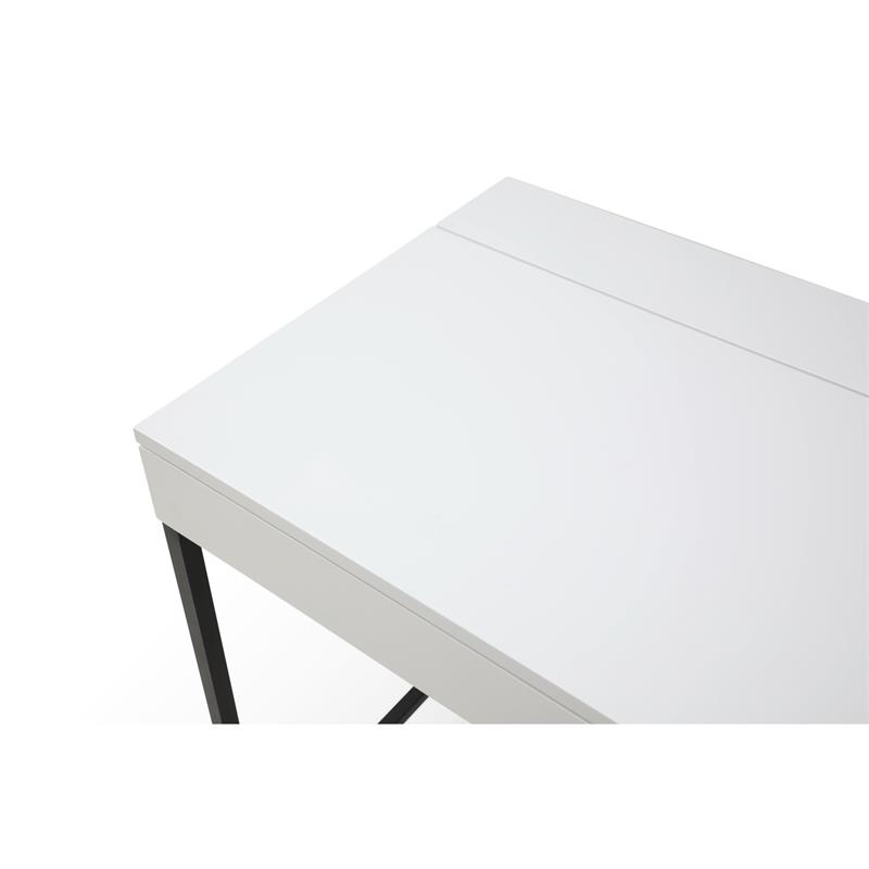 Marcelino Wooden Desk White/Black 43.3L x 21.6W x 30H 2 Storage Drawers