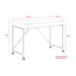 Marcelino Wooden Desk White/Navy 43.3L x 21.6W x 30H 2 Storage Drawers