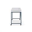 Marcelino Wooden Desk White/Navy 43.3L x 21.6W x 30H 2 Storage Drawers