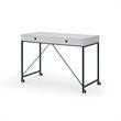 Marcelino Wooden Desk White/Navy 43.3L x 21.6W x 30H 2 Storage Drawers