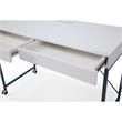 Marcelino Wooden Desk White/Navy 43.3L x 21.6W x 30H 2 Storage Drawers