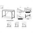 Marcelino Wooden Desk White/Navy 43.3L x 21.6W x 30H 2 Storage Drawers
