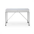 Marcelino Wooden Desk White/Silver 43.3L x 21.6W x 30H 2 Storage Drawers