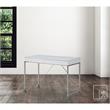 Marcelino Wooden Desk White/Silver 43.3L x 21.6W x 30H 2 Storage Drawers