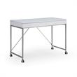 Marcelino Wooden Desk White/Silver 43.3L x 21.6W x 30H 2 Storage Drawers