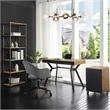 Aleeah Wooden Desk Natural/Black 43.3L x 21.6W x 30H 3 Storage Drawers