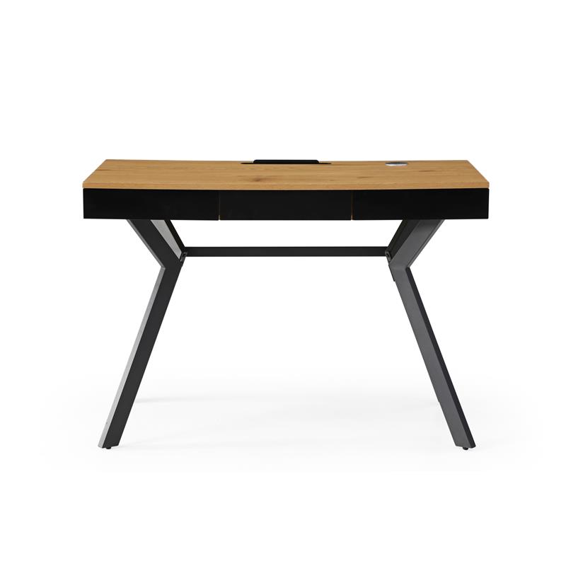 Aleeah Wooden Desk Natural/Black 43.3L x 21.6W x 30H 3 Storage Drawers