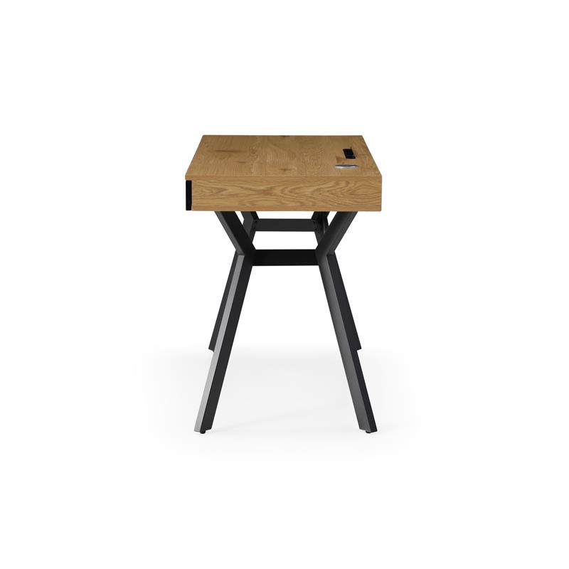 Aleeah Wooden Desk Natural/Black 43.3L x 21.6W x 30H 3 Storage Drawers