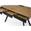 Aleeah Wooden Desk Natural/Black 43.3L x 21.6W x 30H 3 Storage Drawers