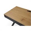 Aleeah Wooden Desk Natural/Black 43.3L x 21.6W x 30H 3 Storage Drawers