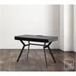 Aleeah Wooden Desk Grey/Black 43.3L x 21.6W x 30H 3 Storage Drawers
