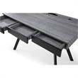 Aleeah Wooden Desk Grey/Black 43.3L x 21.6W x 30H 3 Storage Drawers