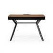 Aleeah Wooden Desk Walnut/Black 43.3L x 21.6W x 30H 3 Storage Drawers