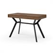Aleeah Wooden Desk Walnut/Black 43.3L x 21.6W x 30H 3 Storage Drawers