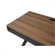 Aleeah Wooden Desk Walnut/Black 43.3L x 21.6W x 30H 3 Storage Drawers