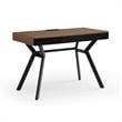 Aleeah Wooden Desk Walnut/Black 43.3L x 21.6W x 30H 3 Storage Drawers