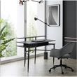 Layna Wooden Desk Gray/Black  43.3L x 22.8W x 34.8H 1 Storage Drawer Side