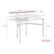 Layna Wooden Desk Gray/Black  43.3L x 22.8W x 34.8H 1 Storage Drawer Side