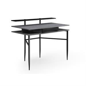 Layna Wooden Desk Gray/Black  43.3L x 22.8W x 34.8H 1 Storage Drawer Side