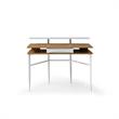 Layna Wooden Desk Natural/White 43.3L x 22.8W x 34.8H 1 Storage Drawer Side