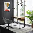 Taelynn Wooden Desk Natural/Black 31.5L x 23.6W x 30H Open Front Storage
