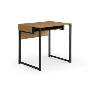 Taelynn Wooden Desk Natural/Black 31.5L x 23.6W x 30H Open Front Storage