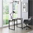 Taelynn Wooden Desk White/Black 31.5L x 23.6W x 30H Open Front Storage