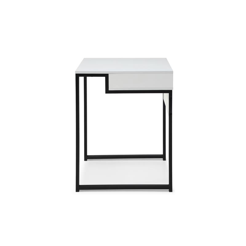Taelynn Wooden Desk White/Black 31.5L x 23.6W x 30H Open Front Storage