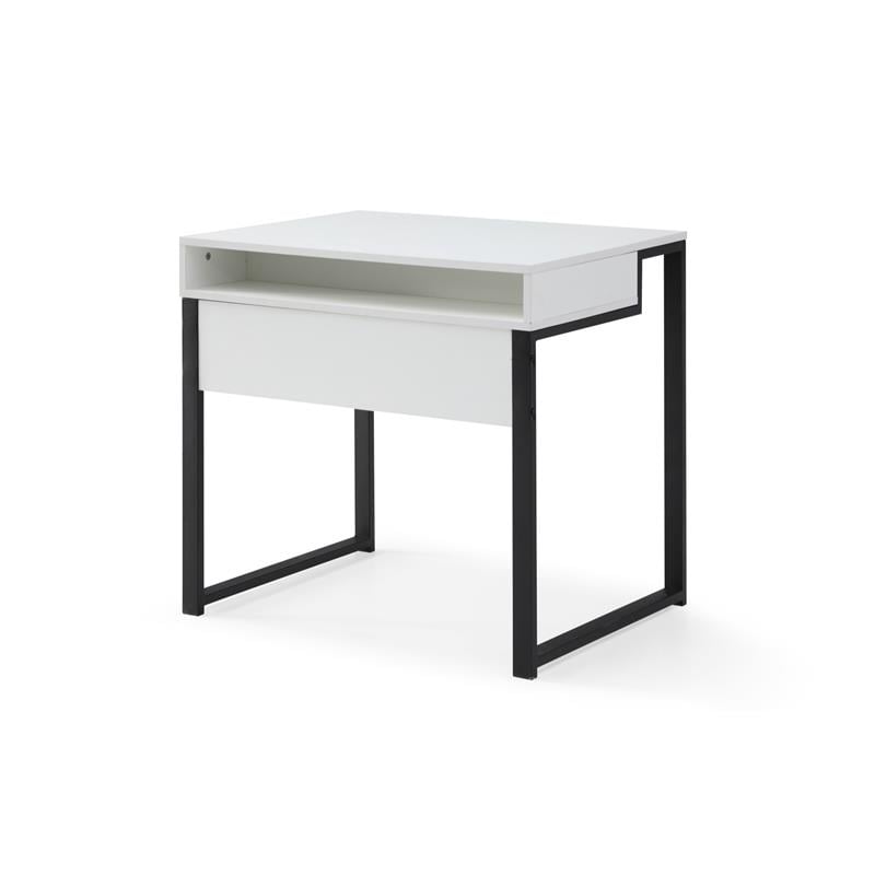 Taelynn Wooden Desk White/Black 31.5L x 23.6W x 30H Open Front Storage