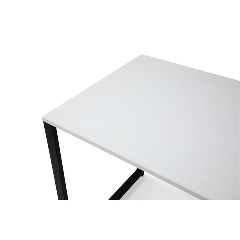 Taelynn Wooden Desk White/Black 31.5L x 23.6W x 30H Open Front Storage