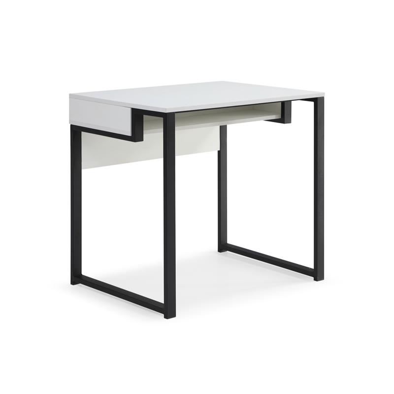 Taelynn Wooden Desk White/Black 31.5L x 23.6W x 30H Open Front Storage