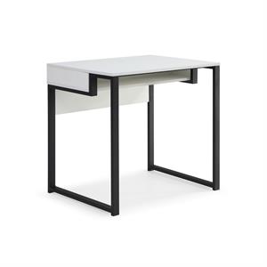 Taelynn Wooden Desk White/Black 31.5L x 23.6W x 30H Open Front Storage