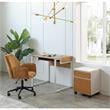 Taelynn Wooden Desk Natural/White 31.5L x 23.6W x 30H Open Front Storage