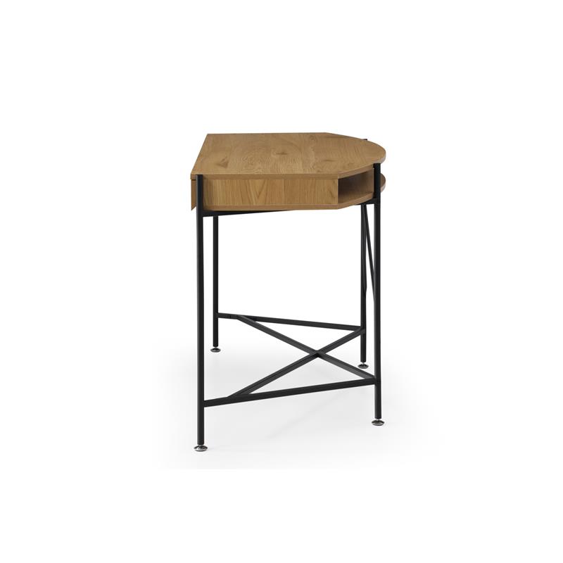 Kyran Wooden Desk Natural/Black 44.8L x 22.1W x 30H 2 Storage Drawers