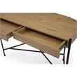 Kyran Wooden Desk Natural/Black 44.8L x 22.1W x 30H 2 Storage Drawers