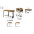 Kyran Wooden Desk Natural/Black 44.8L x 22.1W x 30H 2 Storage Drawers