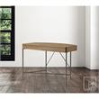 Kyran Wooden Desk Natural/Bronze 44.8L x 22.1W x 30H 2 Storage Drawers