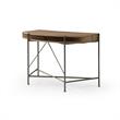 Kyran Wooden Desk Natural/Bronze 44.8L x 22.1W x 30H 2 Storage Drawers