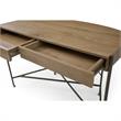 Kyran Wooden Desk Natural/Bronze 44.8L x 22.1W x 30H 2 Storage Drawers