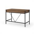 Yolanda Wooden Desk Walnut/Black  43.3L x 21.7W x 30H 2 Storage Drawers