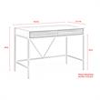 Yolanda Wooden Desk Walnut/Black  43.3L x 21.7W x 30H 2 Storage Drawers